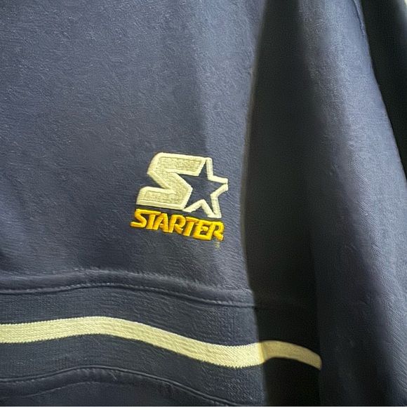 VTG Starter Men Jacket XL Navy Blue Long Sleeve Full Zip‎ Logo Sports * - Picture 2 of 7